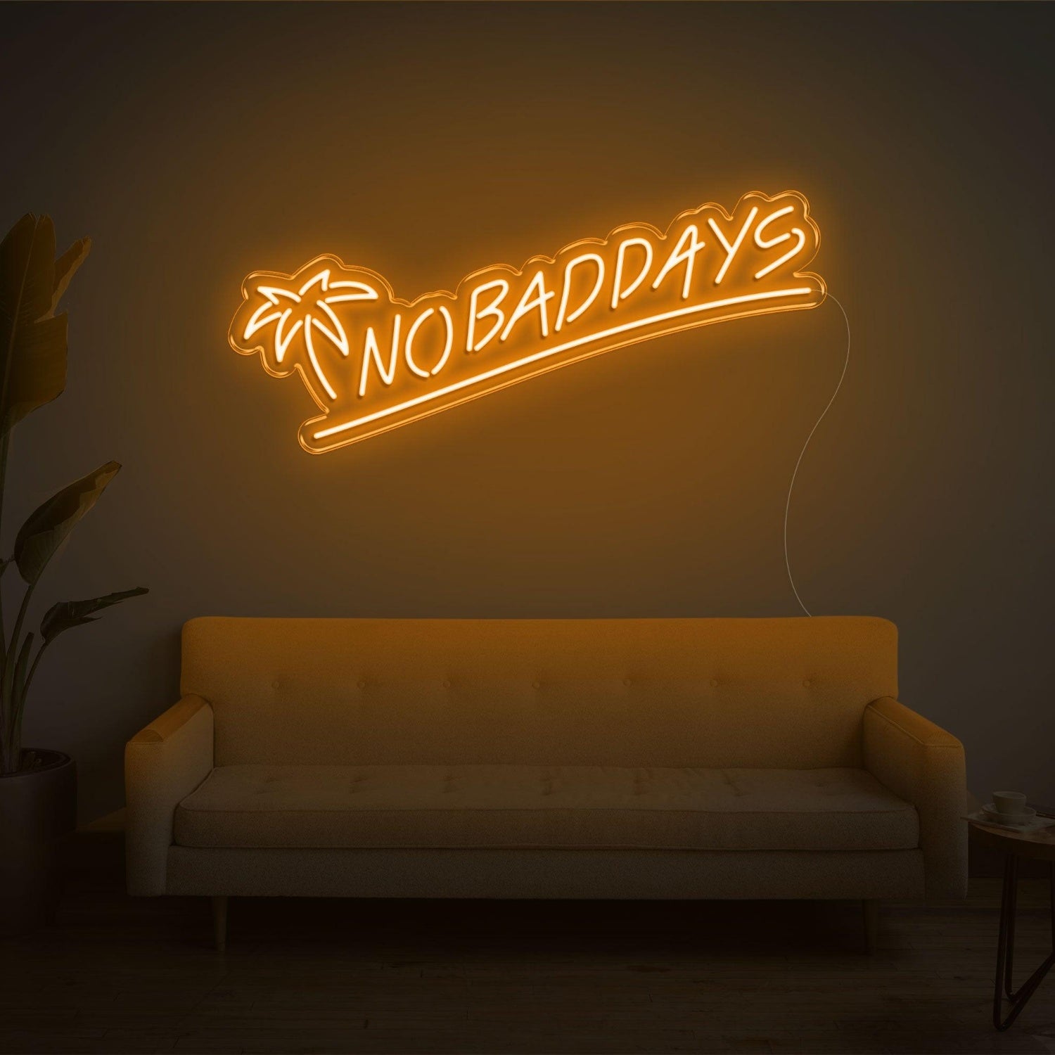 No Bad Days Tropical Palm Warm Glow Led Neon Sign For Cozy Living Room Wall Decor | Shineneon