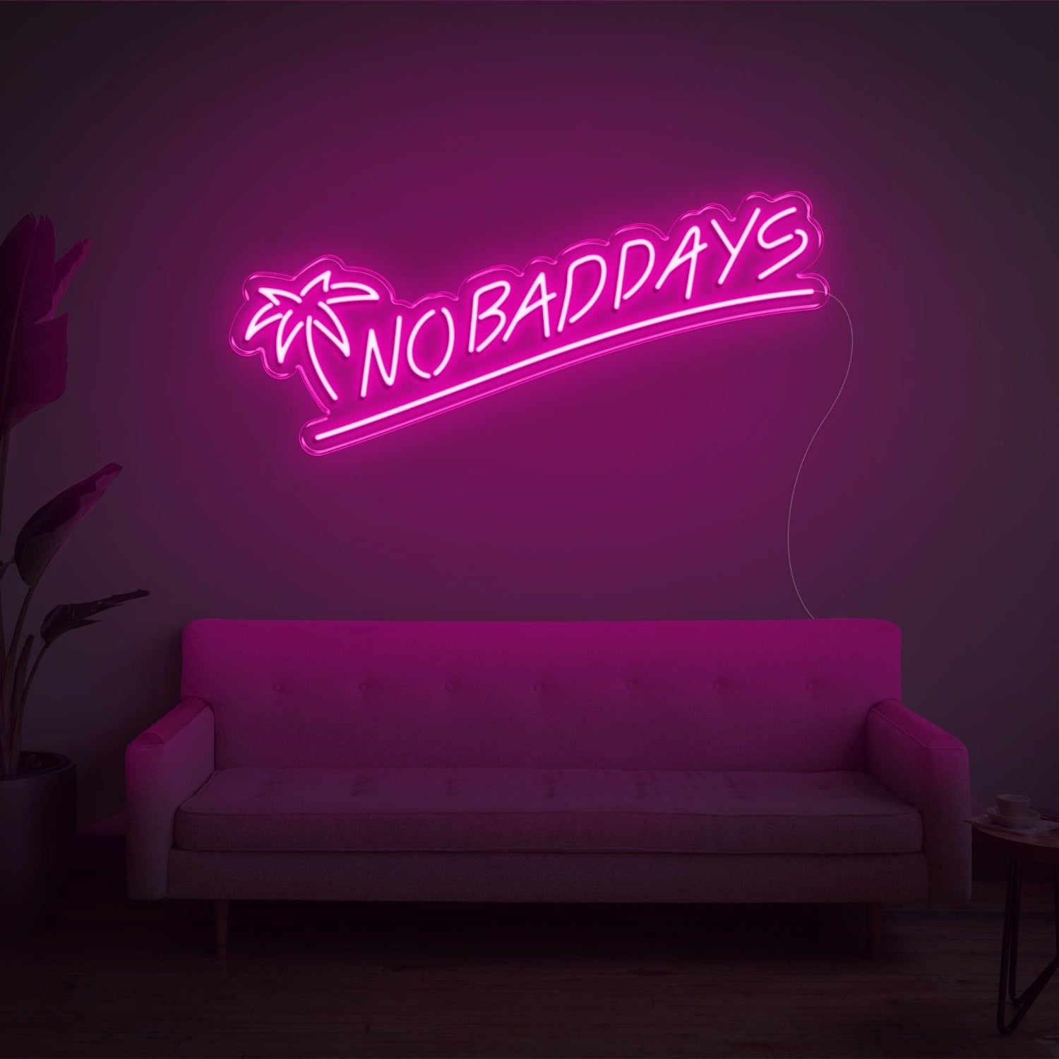 No Bad Days Tropical Palm Warm Glow Led Neon Sign For Cozy Living Room Wall Decor | Shineneon
