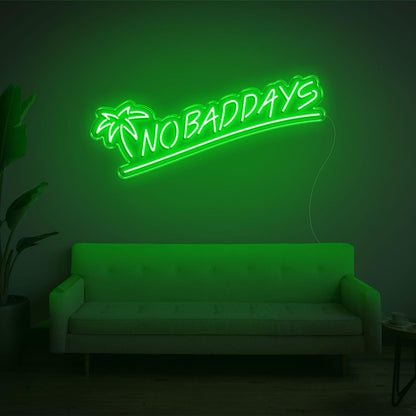 No Bad Days Tropical Palm Warm Glow Led Neon Sign For Cozy Living Room Wall Decor | Shineneon