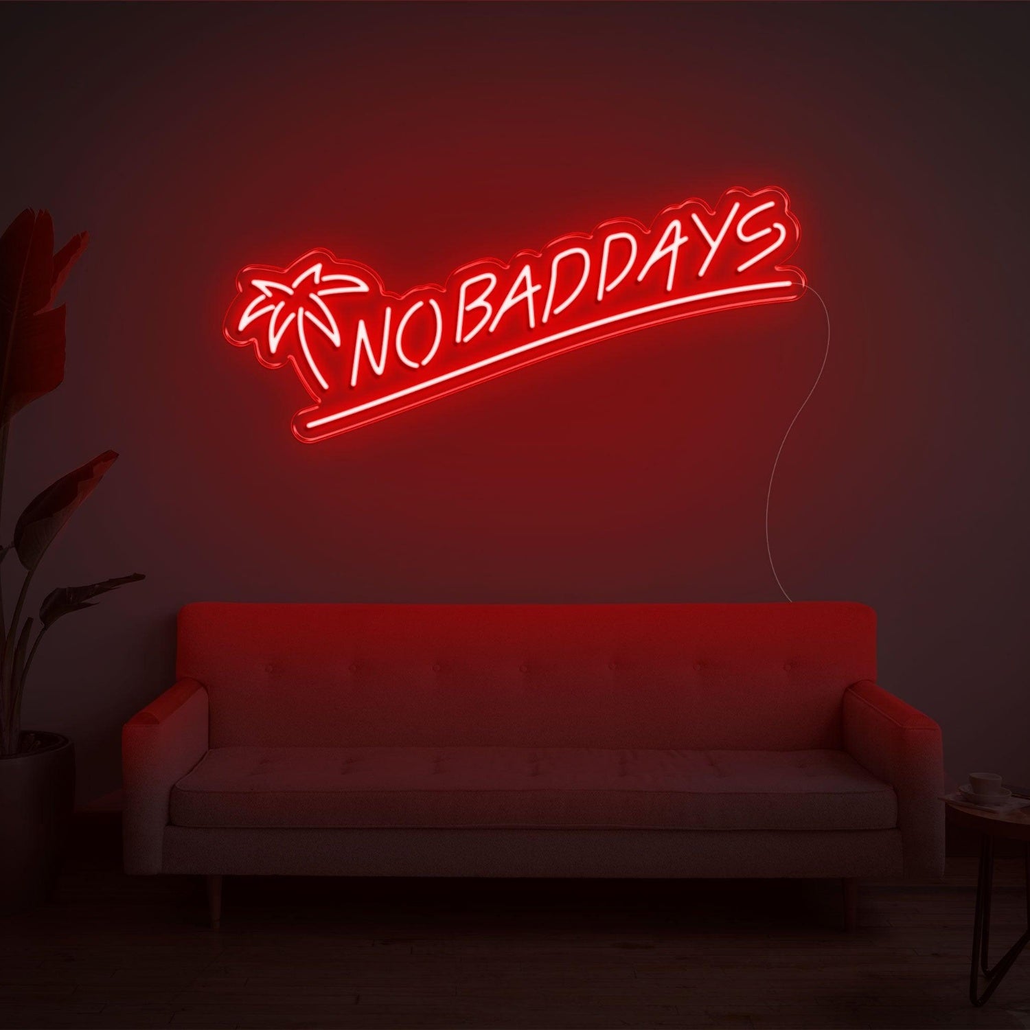 No Bad Days Tropical Palm Warm Glow Led Neon Sign For Cozy Living Room Wall Decor | Shineneon