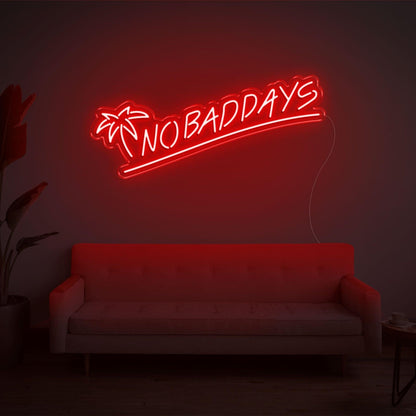 No Bad Days Tropical Palm Warm Glow Led Neon Sign For Cozy Living Room Wall Decor | Shineneon