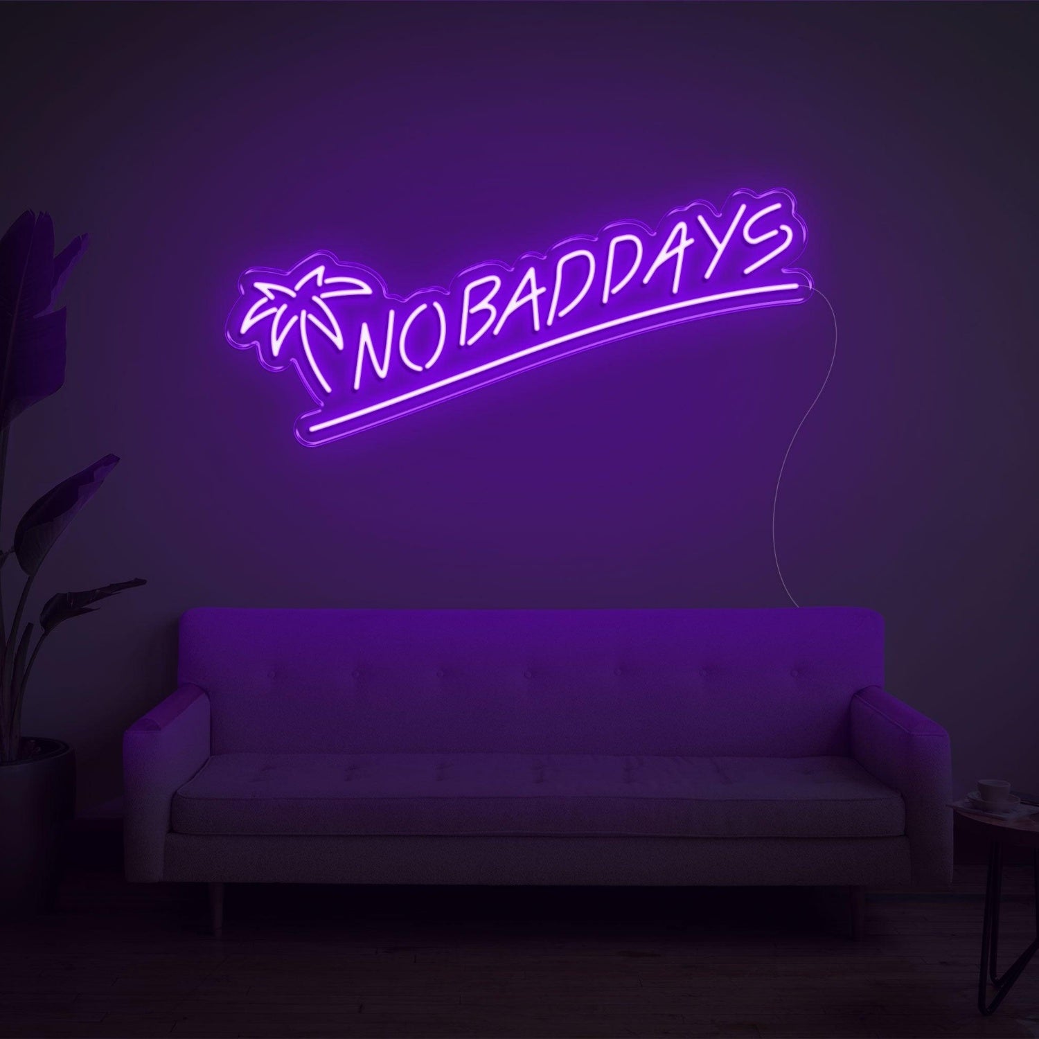 No Bad Days Tropical Palm Warm Glow Led Neon Sign For Cozy Living Room Wall Decor | Shineneon
