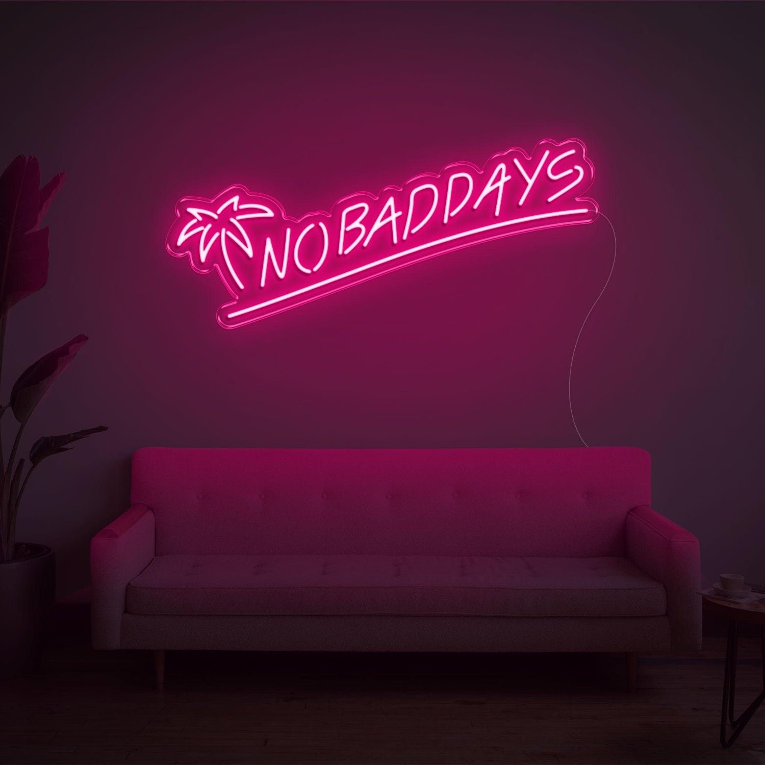 No Bad Days Tropical Palm Warm Glow Led Neon Sign For Cozy Living Room Wall Decor | Shineneon