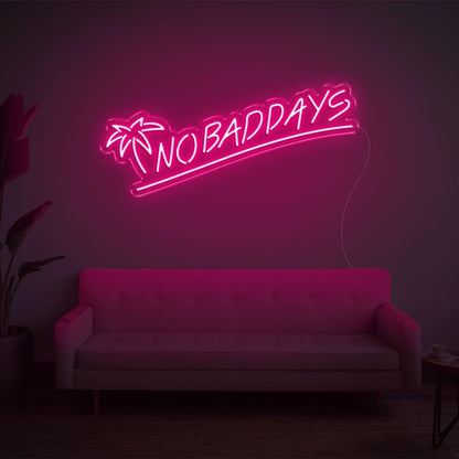 No Bad Days Tropical Palm Warm Glow Led Neon Sign For Cozy Living Room Wall Decor | Shineneon