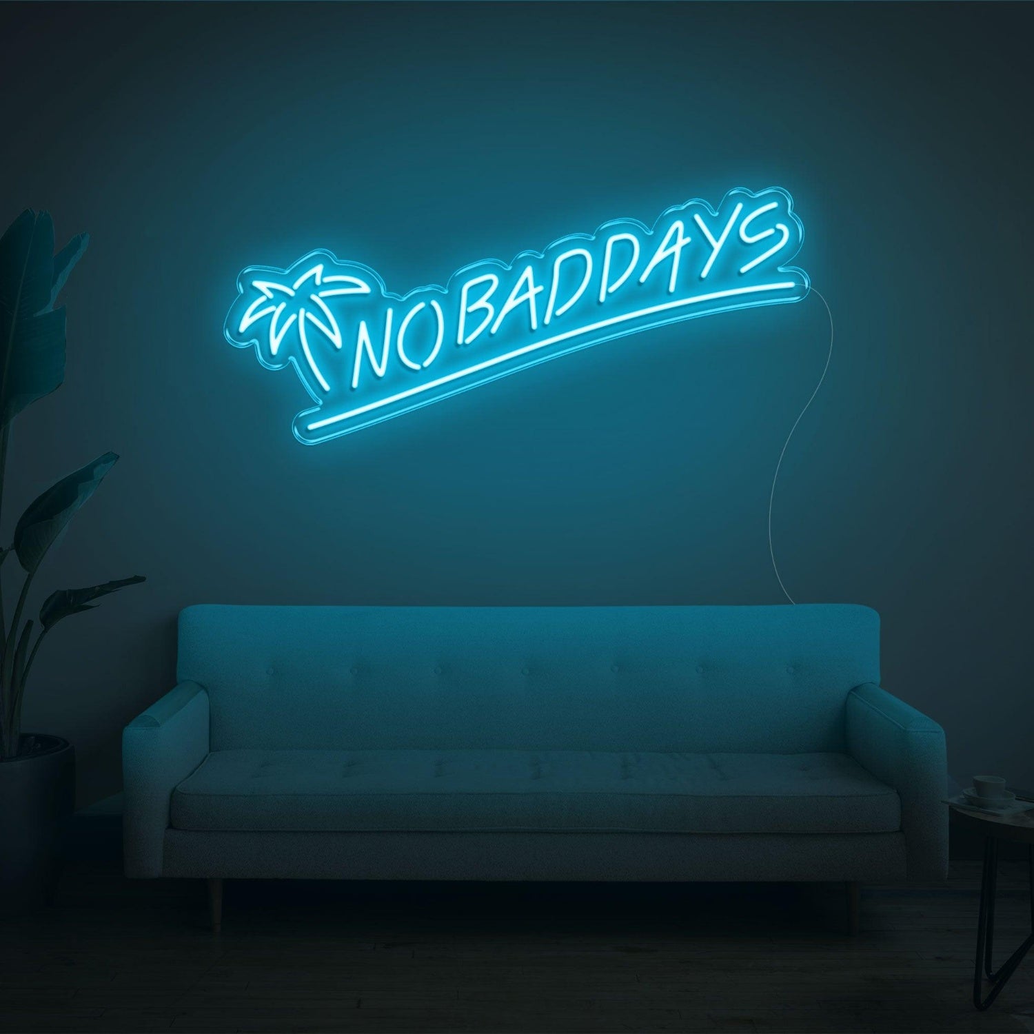 No Bad Days Tropical Palm Warm Glow Led Neon Sign For Cozy Living Room Wall Decor | Shineneon