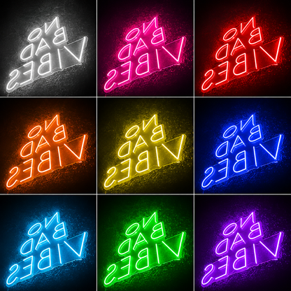 No Bad Vibes LED Neon Sign Bedroom Wall Art - 05 Color Grid