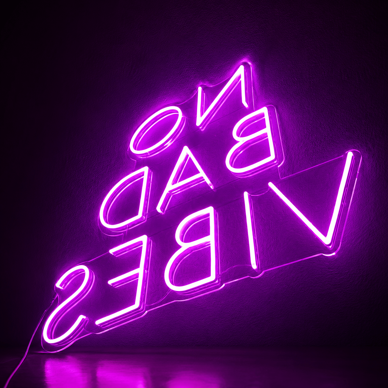 No Bad Vibes LED Neon Sign Bedroom Wall Art - Shineneon