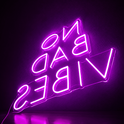 No Bad Vibes LED Neon Sign Bedroom Wall Art - Shineneon