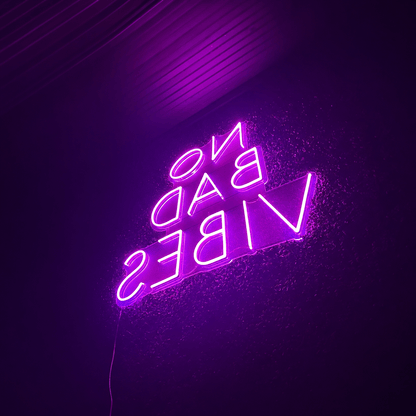 No Bad Vibes LED Neon Sign Bedroom Wall Art - Shineneon