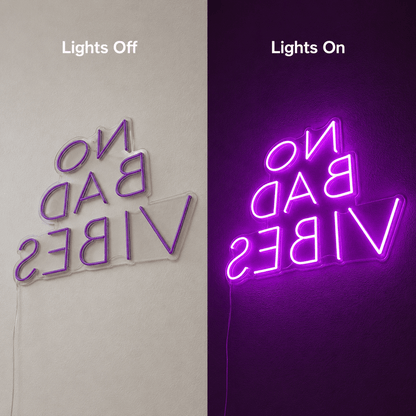 No Bad Vibes LED Neon Sign Bedroom Wall Art - Shineneon