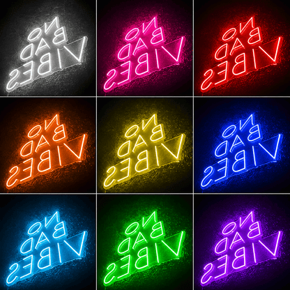 No Bad Vibes LED Neon Sign Bedroom Wall Art - Shineneon