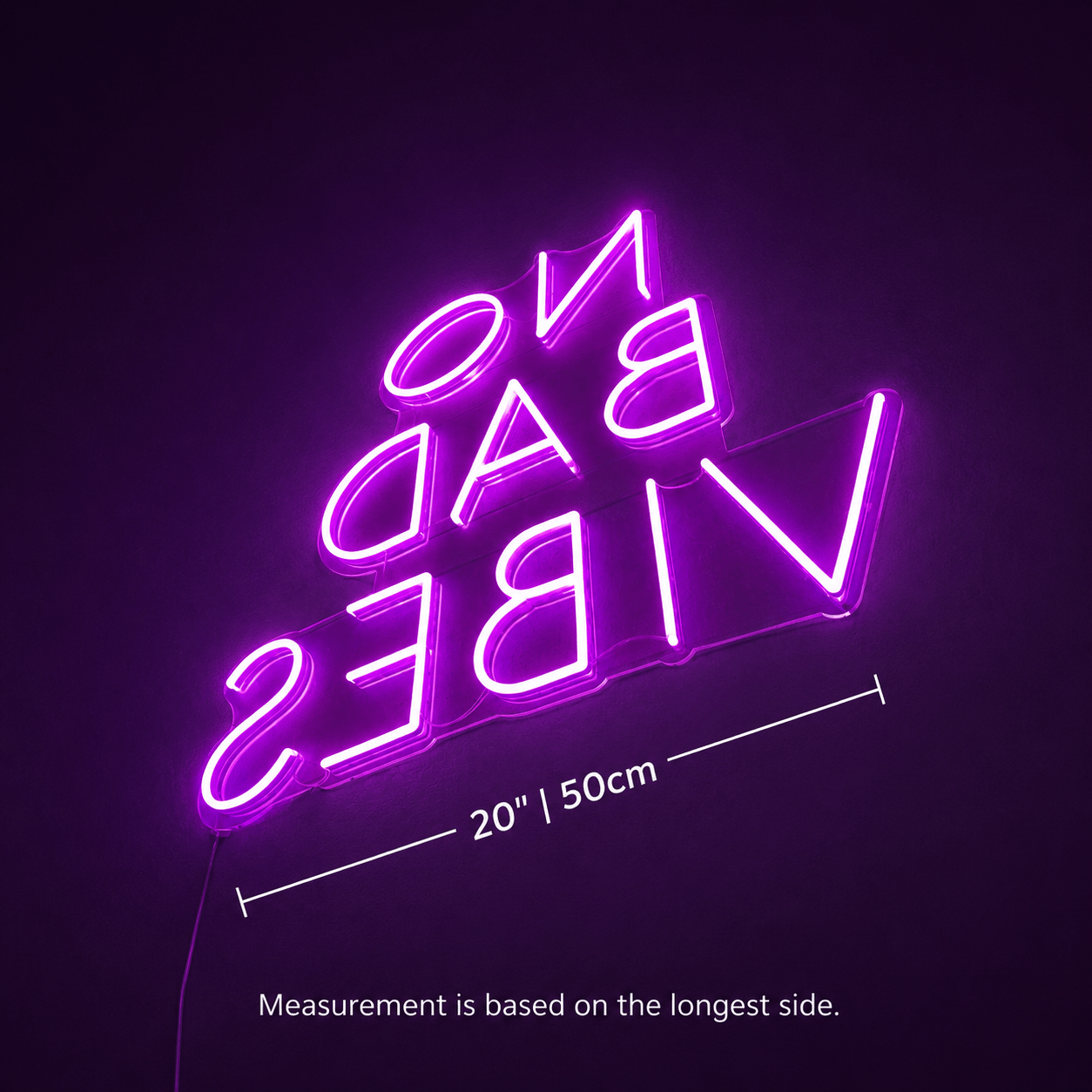 No Bad Vibes LED Neon Sign Bedroom Wall Art - Shineneon