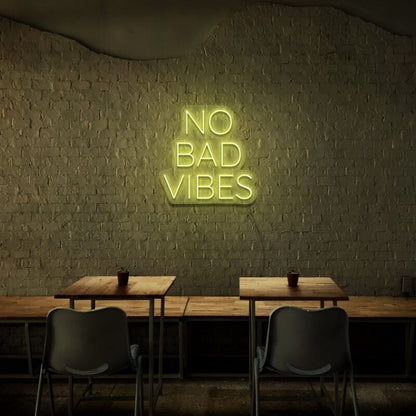 No Bad Vibes Led Neon Sign Fill Your Space With Positivity | Shineneon