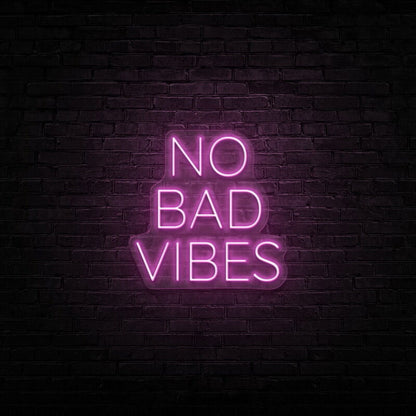 No Bad Vibes Led Neon Sign Fill Your Space With Positivity | Shineneon