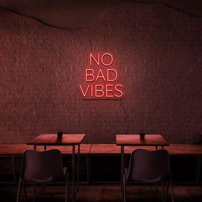 No Bad Vibes Led Neon Sign Fill Your Space With Positivity | Shineneon
