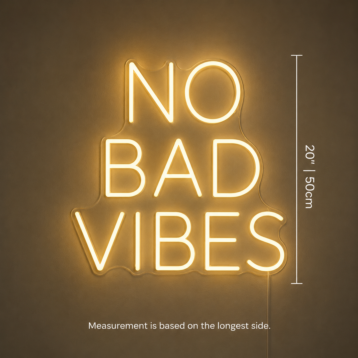 No Bad Vibes Wall Decor LED Neon Sign - 04 Size Image