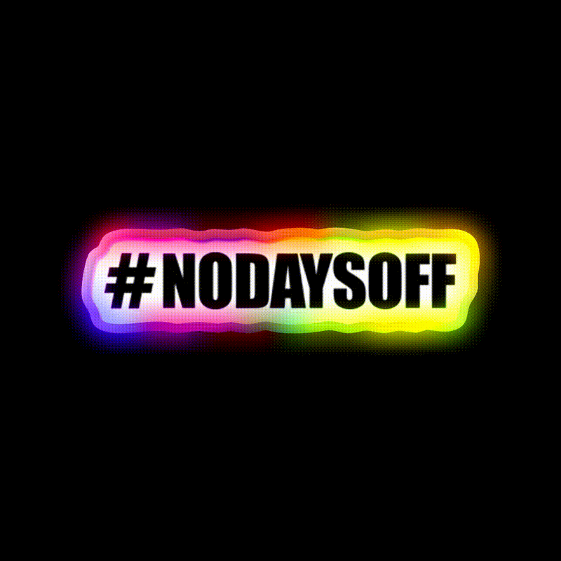 No Days Off Black Design Gym Fitness Led Neon Sign Rgb Color