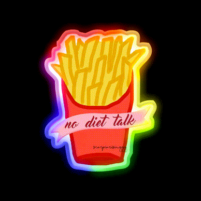 No Diet Talk Snack Food Led Neon Sign Rgb Color - LED neon sign close-up detail