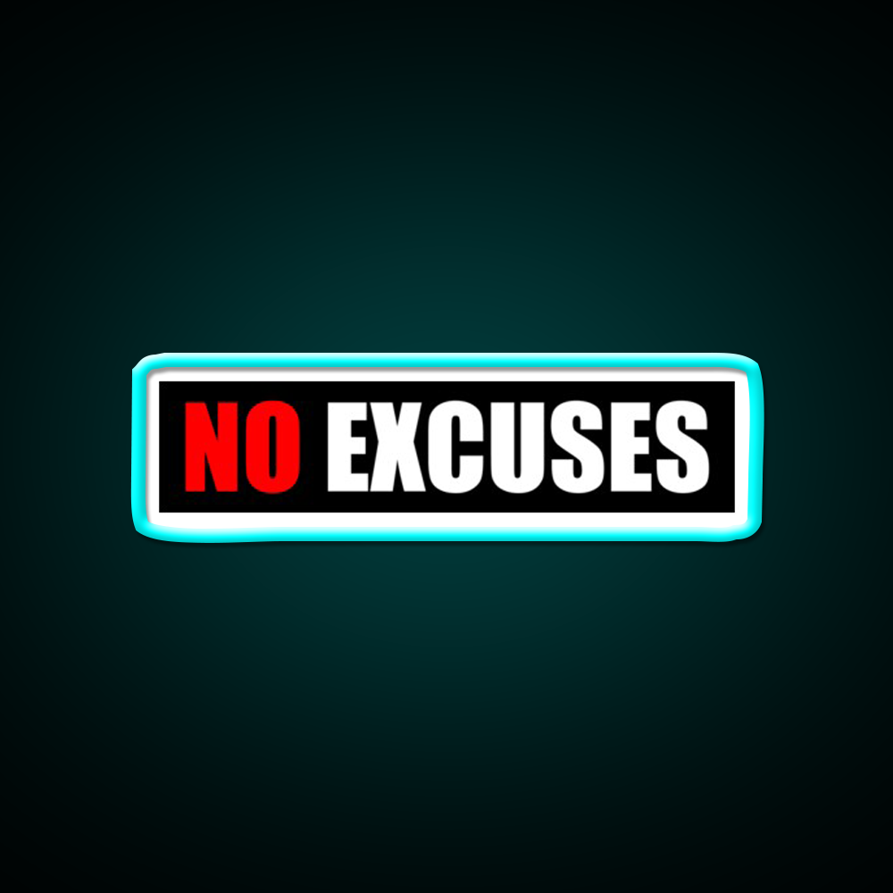 No Excuses Gym Fitness Gym Fitness Led Neon Sign Rgb Color
