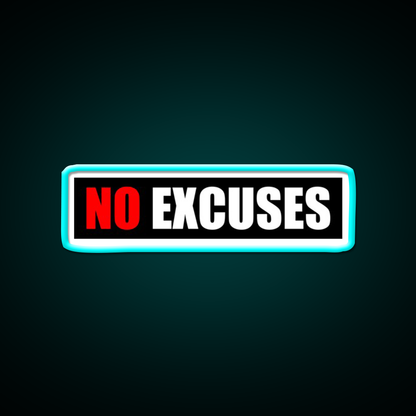 No Excuses Gym Fitness Gym Fitness Led Neon Sign Rgb Color