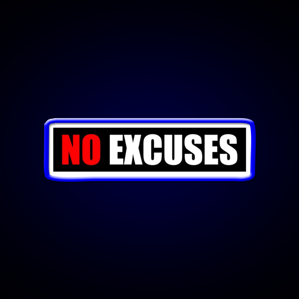 No Excuses Gym Fitness Gym Fitness Led Neon Sign Rgb Color