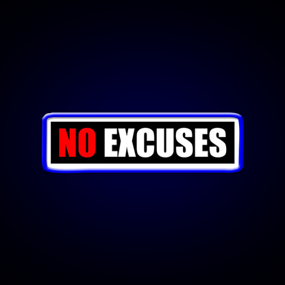 No Excuses Gym Fitness Gym Fitness Led Neon Sign Rgb Color