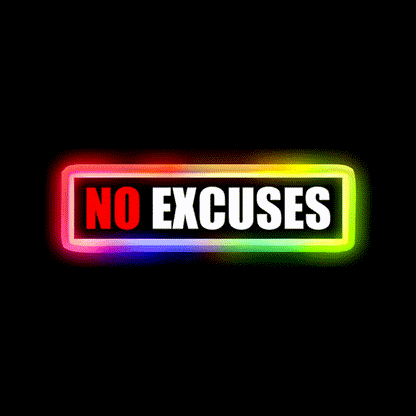 No Excuses Gym Fitness Gym Fitness Led Neon Sign Rgb Color