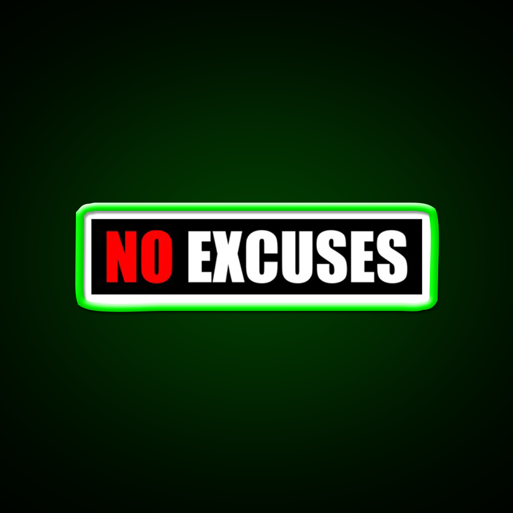 No Excuses Gym Fitness Gym Fitness Led Neon Sign Rgb Color