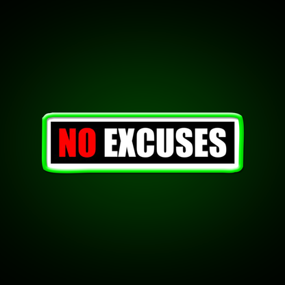 No Excuses Gym Fitness Gym Fitness Led Neon Sign Rgb Color
