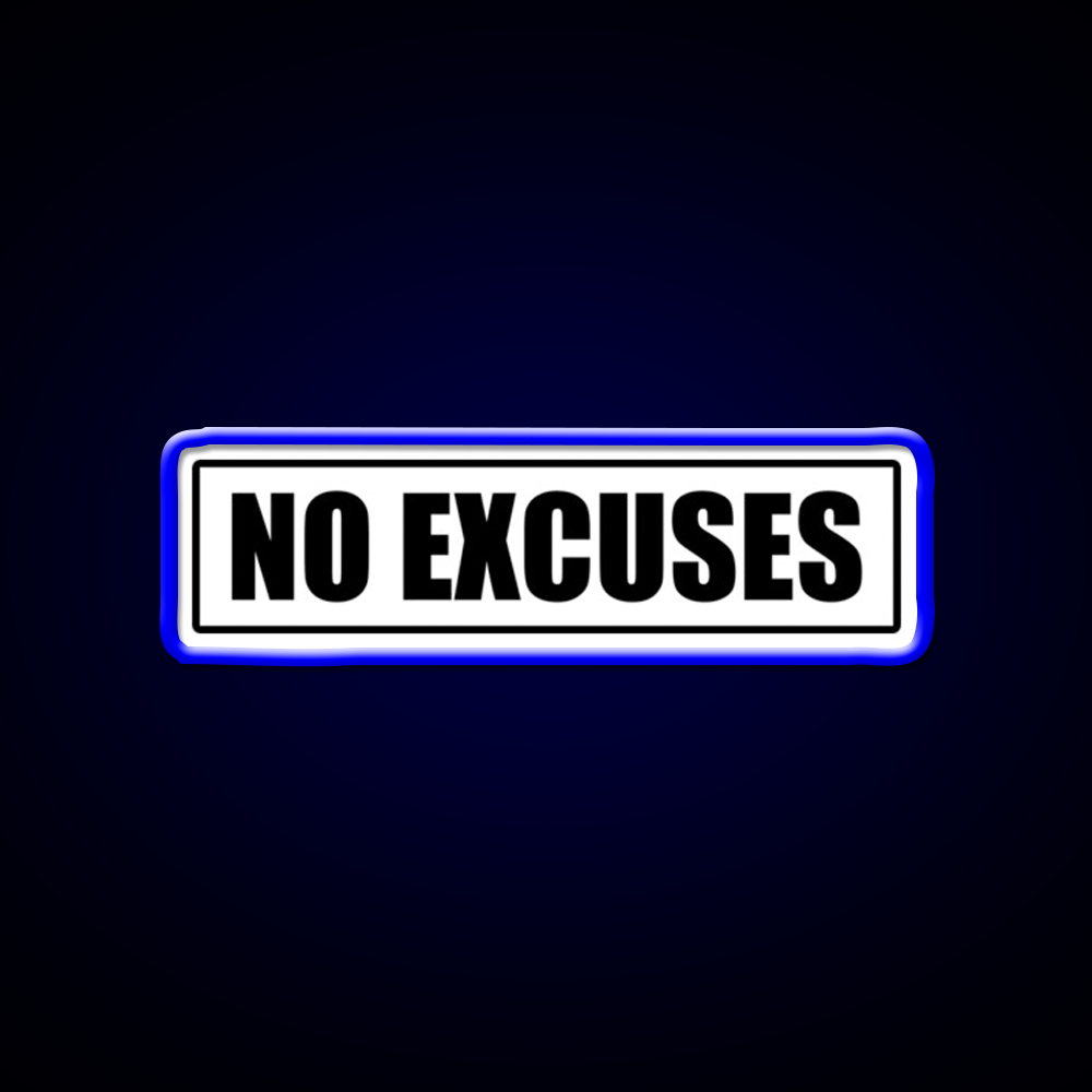 No Excuses Gym Fitness Gym Fitness Led Neon Sign Gym Room Sign Rgb Color