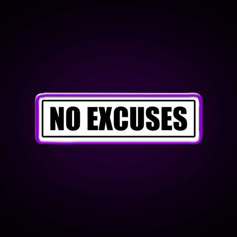 No Excuses Gym Fitness Gym Fitness Led Neon Sign Gym Room Sign Rgb Color