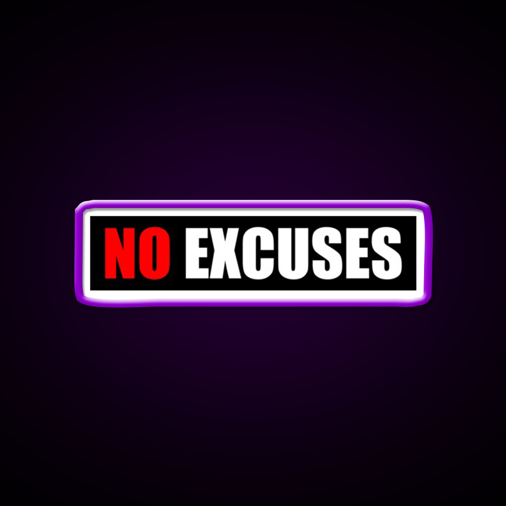 No Excuses Gym Fitness Gym Fitness Led Neon Sign Rgb Color
