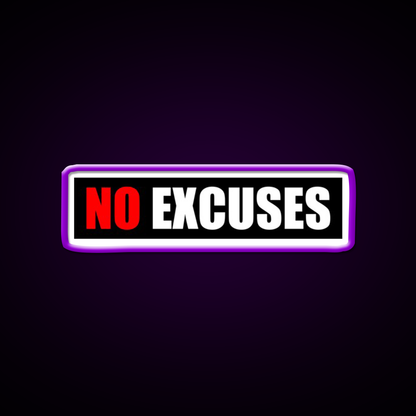 No Excuses Gym Fitness Gym Fitness Led Neon Sign Rgb Color