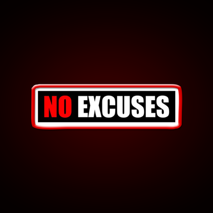 No Excuses Gym Fitness Gym Fitness Led Neon Sign Rgb Color
