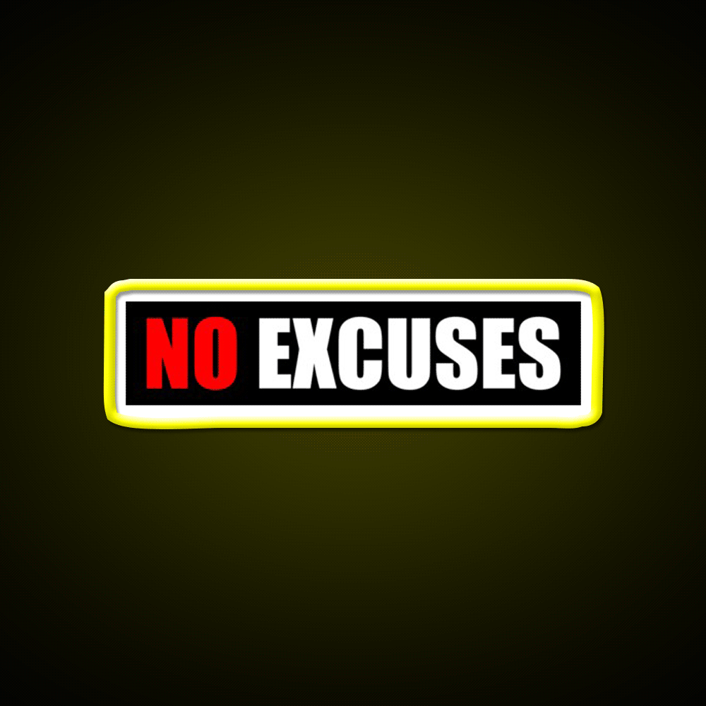 No Excuses Gym Fitness Gym Fitness Led Neon Sign Rgb Color