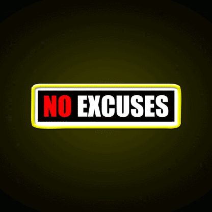 No Excuses Gym Fitness Gym Fitness Led Neon Sign Rgb Color