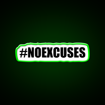 No Excuses Hashtag Gym Fitness Led Neon Sign Rgb Color