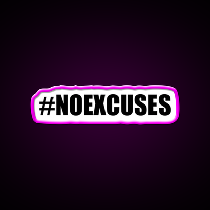 No Excuses Hashtag Gym Fitness Led Neon Sign Rgb Color