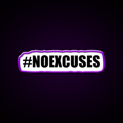 No Excuses Hashtag Gym Fitness Led Neon Sign Rgb Color