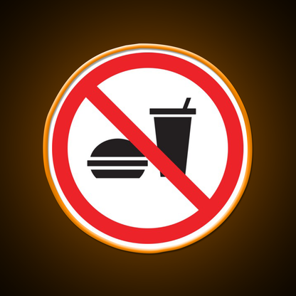 No Food Or Drink Caution Sign Fast Food Led Neon Sign For Burger Place Rgb Color