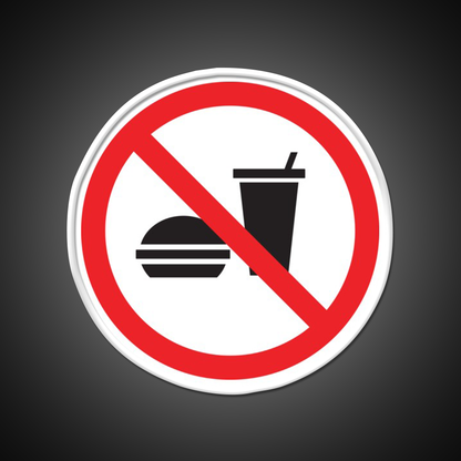 No Food Or Drink Caution Sign Fast Food Led Neon Sign For Burger Place Rgb Color