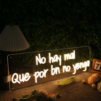 No Hay Mal Que Por Bn No Venga Yellow Led Neon Sign - Shineneon