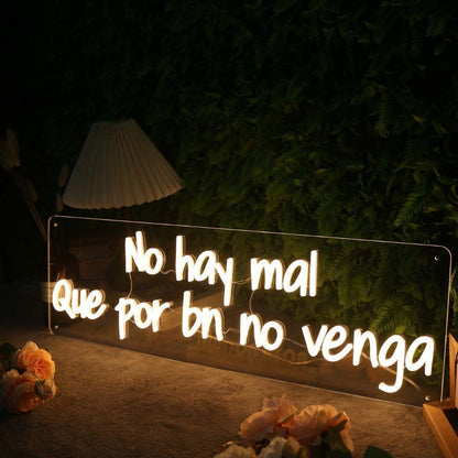 No Hay Mal Que Por Bn No Venga Yellow Led Neon Sign - Shineneon