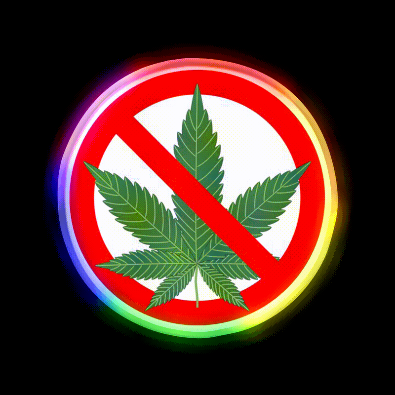 No Hemp Inspired Green Leaf Led Neon Sign Rgb Color - LED neon sign close-up detail