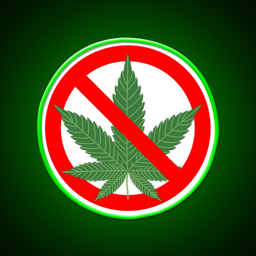 No Hemp Inspired Green Leaf Led Neon Sign Rgb Color - LED neon sign view 8