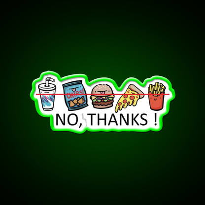No Junk Food Gym Fitness Led Neon Sign Rgb Color