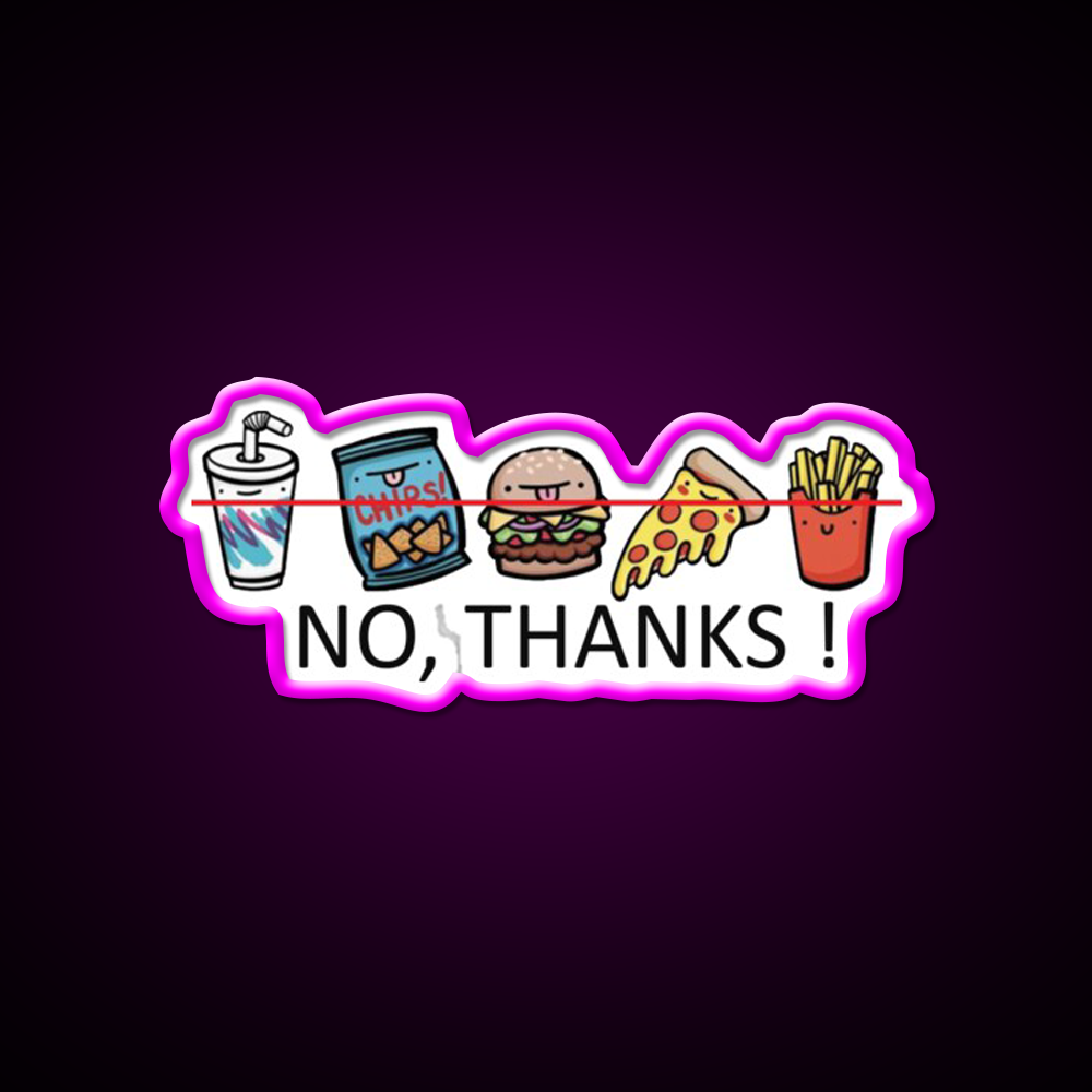 No Junk Food Gym Fitness Led Neon Sign Rgb Color