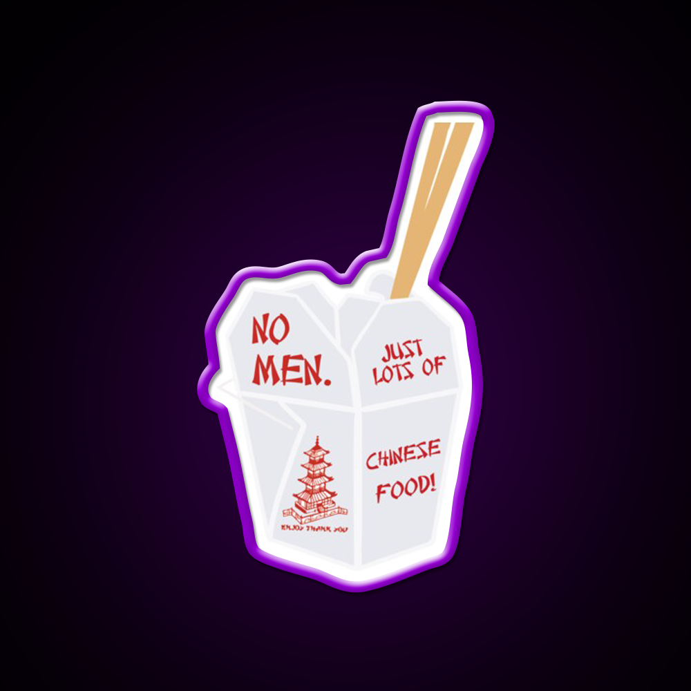 No Men Just Lots Of Chinese Food Fast Food Led Neon Sign For Burger Place Rgb Color