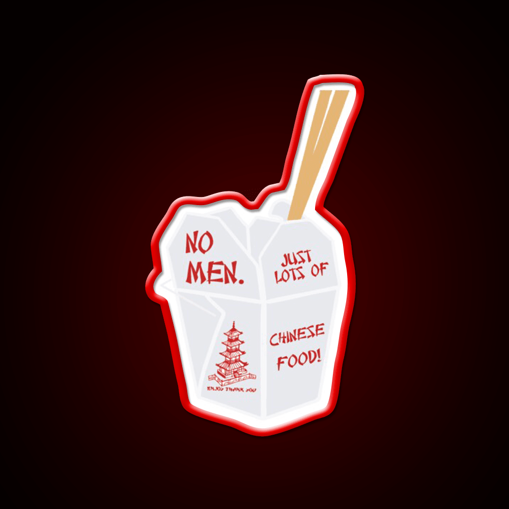 No Men Just Lots Of Chinese Food Fast Food Led Neon Sign For Burger Place Rgb Color - Shineneon