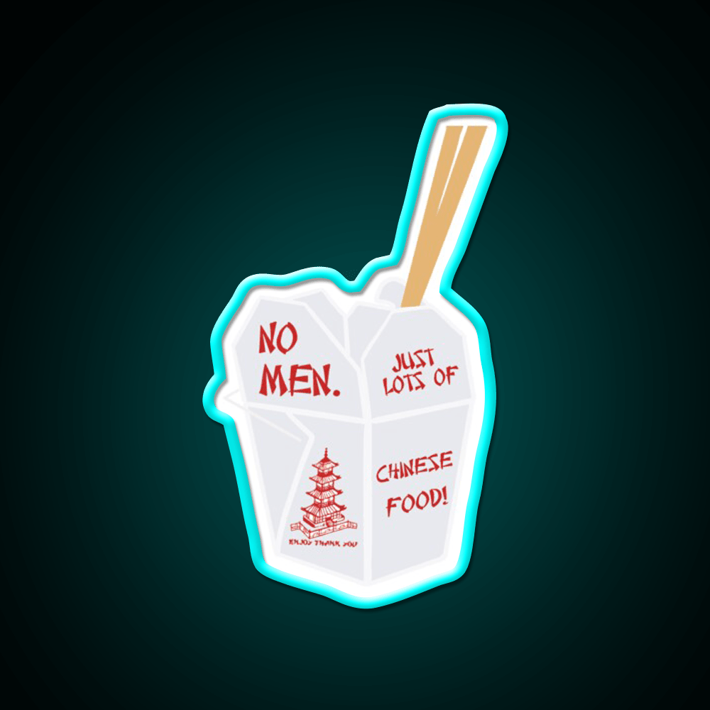 No Men Just Lots Of Chinese Food Fast Food Led Neon Sign For Burger Place Rgb Color - Shineneon